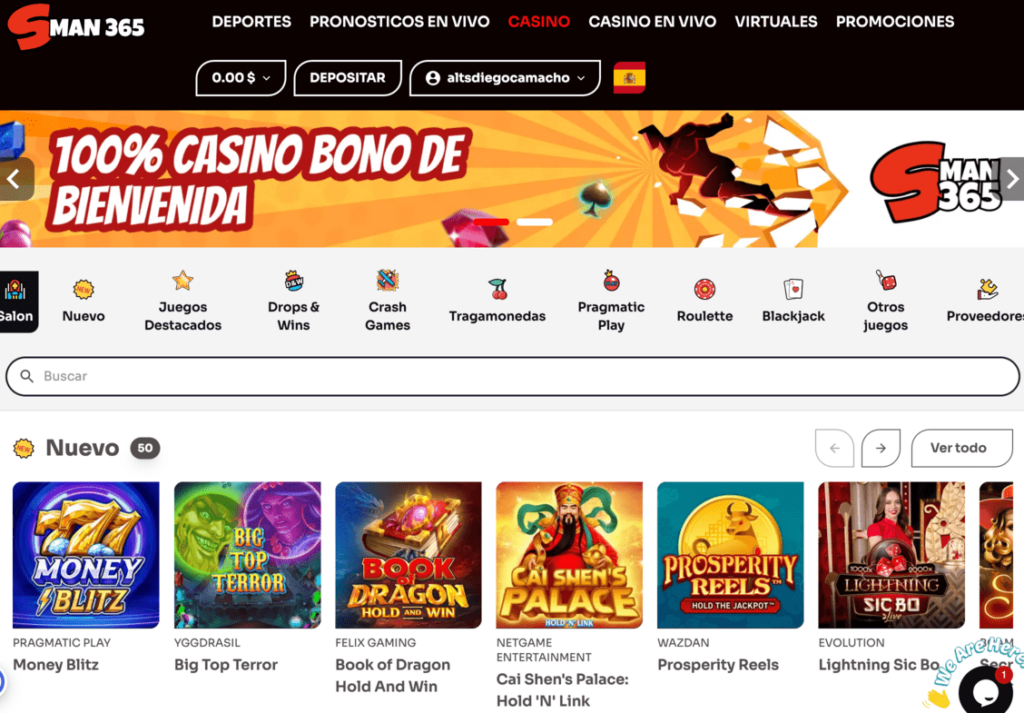 Juegos de casino en Sman365